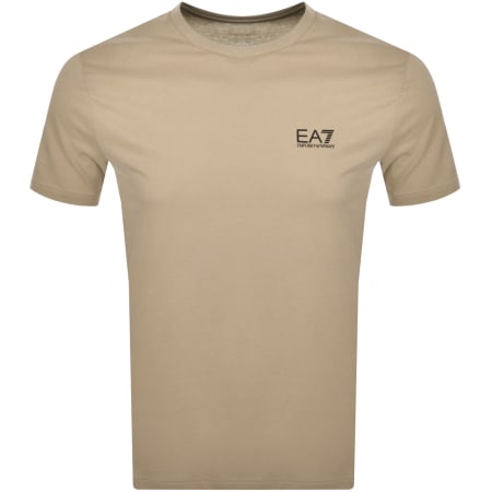 EA7 Emporio Armani Logo T Shirt Brown | Mainline Menswear